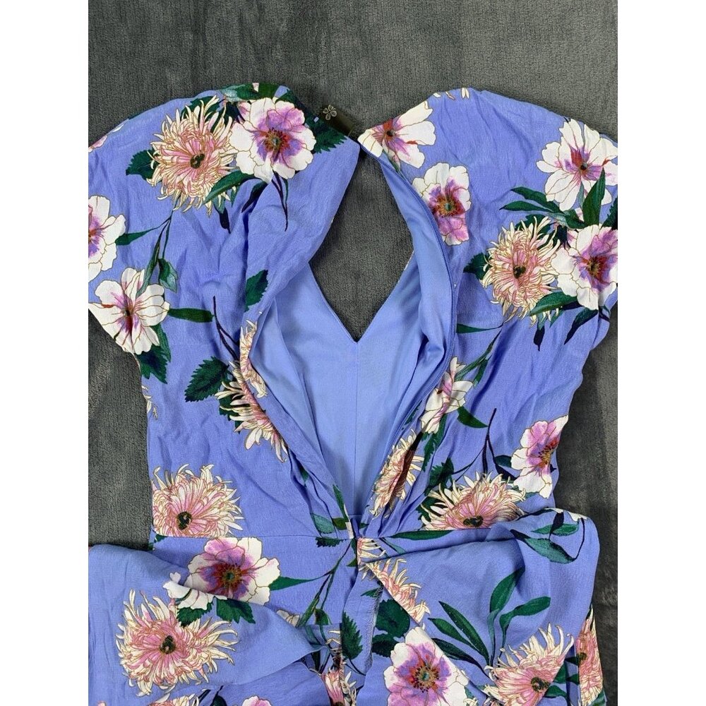 Taylor Jumpsuit Romper Blue Floral Sleeveless Size 2 Tropical Casual - Picture 3 of 8